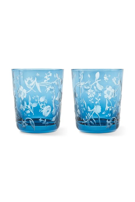 Pols Potten zestaw szklanek scattered flower 8 x 9 cm 2-pack kolor niebieski