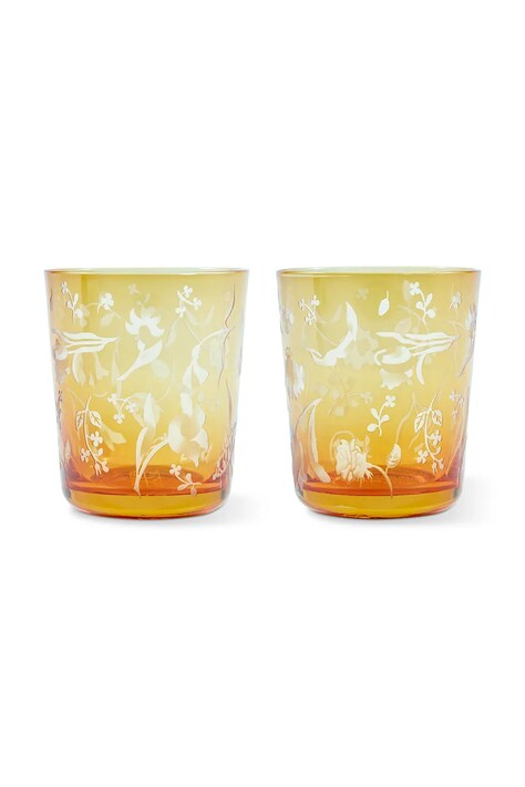 Pols Potten un set de ochelari scattered flower 8 x 9 cm 2-pack culoarea portocaliu