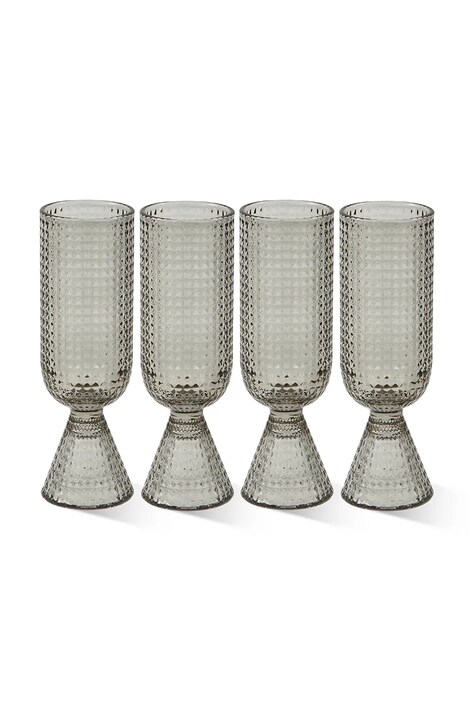 Pols Potten zestaw kieliszków rooftop 390 ml 4-pack kolor szary