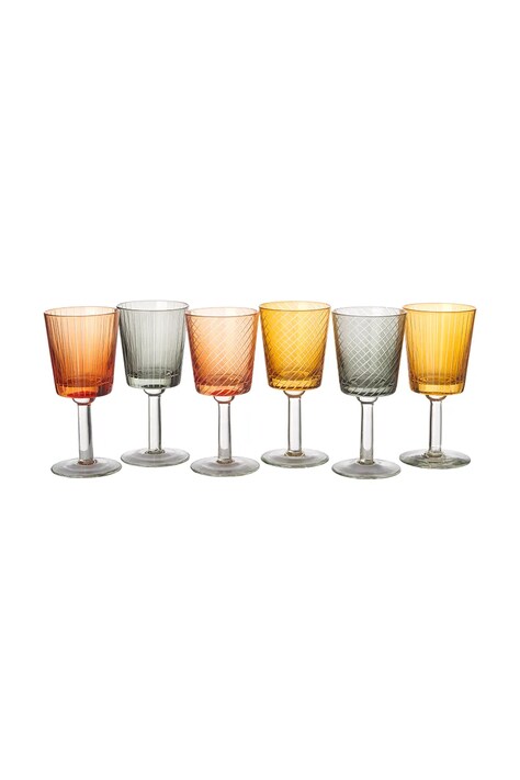Pols Potten zestaw kieliszków do wina library 200 ml 6-pack kolor multicolor