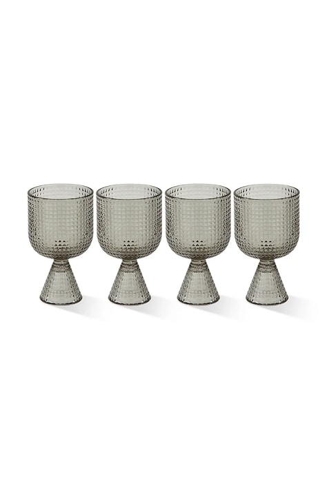 Pols Potten zestaw kieliszków do wina Rooftop 390 ml 4-pack kolor szary