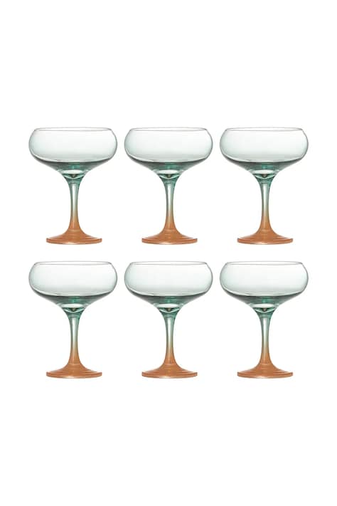 Bloomingville zestaw kieliszków do koktajli Signe 270 ml 6-pack kolor multicolor 82068742