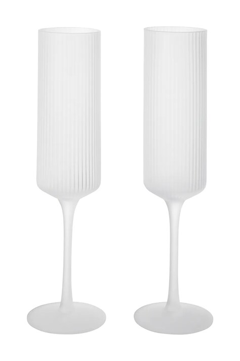 Ferm Living Zestaw kieliszków do szampana ze szkła Ripple 1104271425