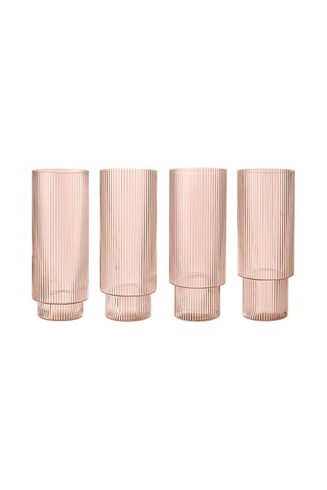Ferm Living Zestaw szklanek ze szkła Ripple 1104274225