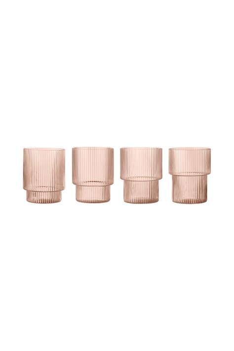 Ferm Living Sada pohárov zo skla Ripple 1104274224