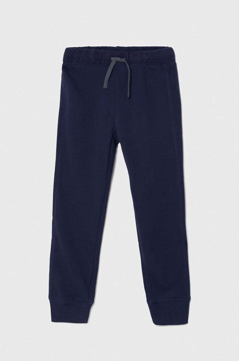 Дитячі бавовняні штани United Colors of Benetton колір синій однотонні 3J68CF058