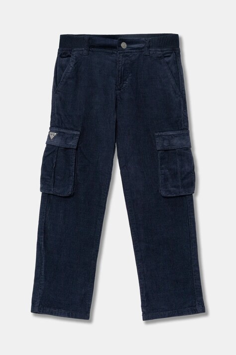 Guess pantaloni din catifea pentru copii culoarea albastru marin, neted, N4BB01 WFPPA