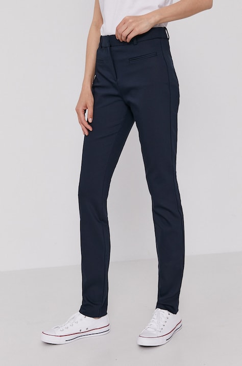 Tommy Hilfiger Spodnie 1M87647781 damskie kolor granatowy dopasowane medium waist 1M87647781