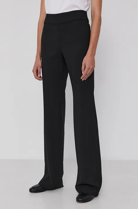 Emporio Armani spodnie damskie kolor czarny proste high waist
