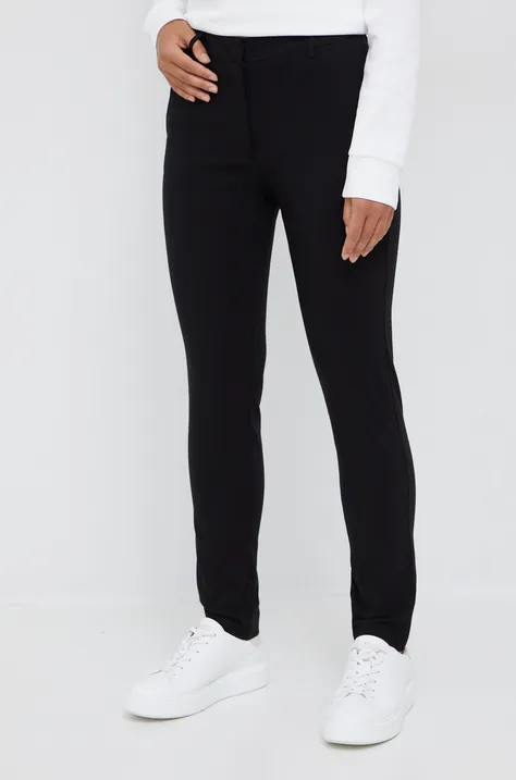 Y.A.S spodnie damskie kolor czarny dopasowane medium waist