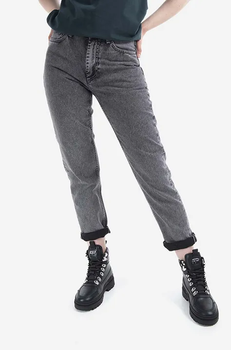 Carhartt WIP jeans Page Carrot Ankle Pant femei, culoarea gri, high waist I029801.-HAMMER