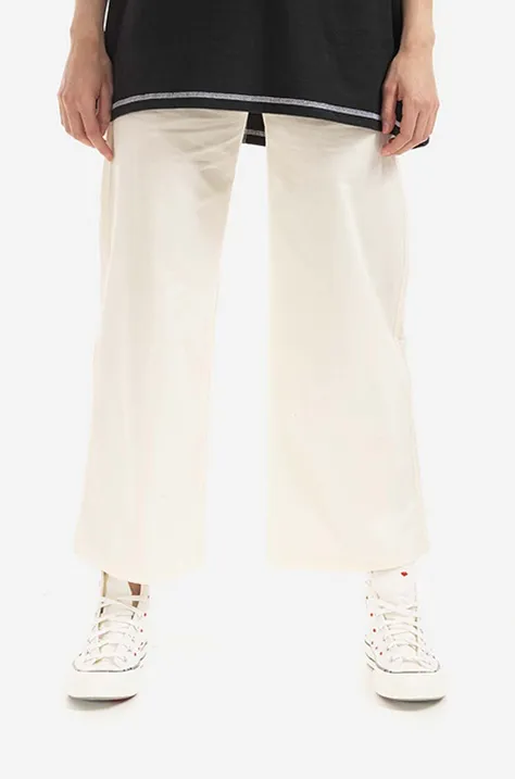 Converse pantaloni femei, culoarea bej, lat, high waist 10022968.A01-CREAM