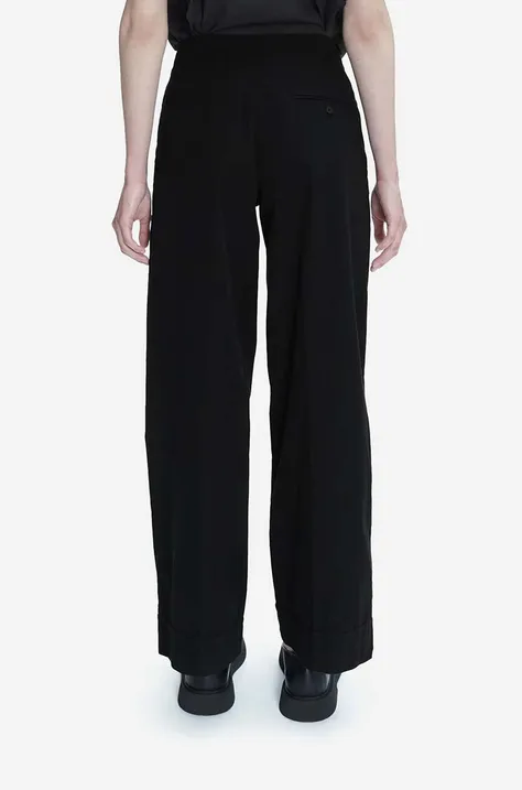 Pamučne hlače A.P.C. Pantalon Euphemia boja: crna, ravni kroj, visoki struk, COFAM-F08427 BLACK