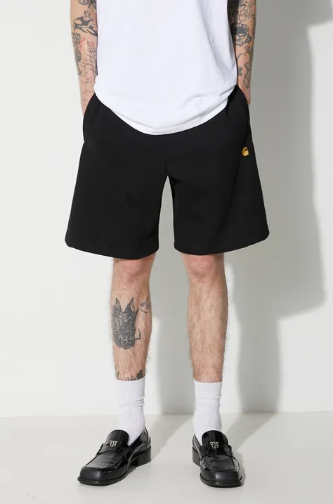 Къс панталон Carhartt WIP мъжки в черно с висока талия I028950.00FXX