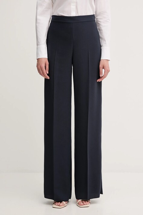 MAX&Co. spodnie damskie kolor granatowy proste high waist 2418131034200