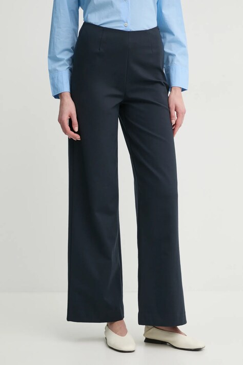 Marc O'Polo pantaloni femei, culoarea albastru marin, lat, high waist, M02411910033