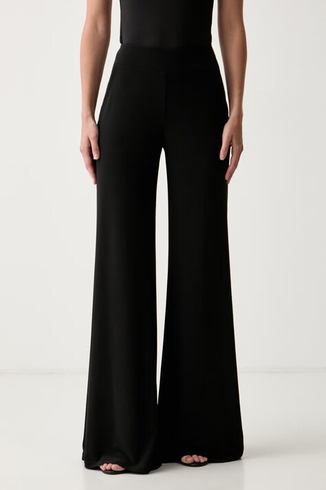 Joseph Ribkoff spodnie wide leg damskie czarne regular waist 161096CO