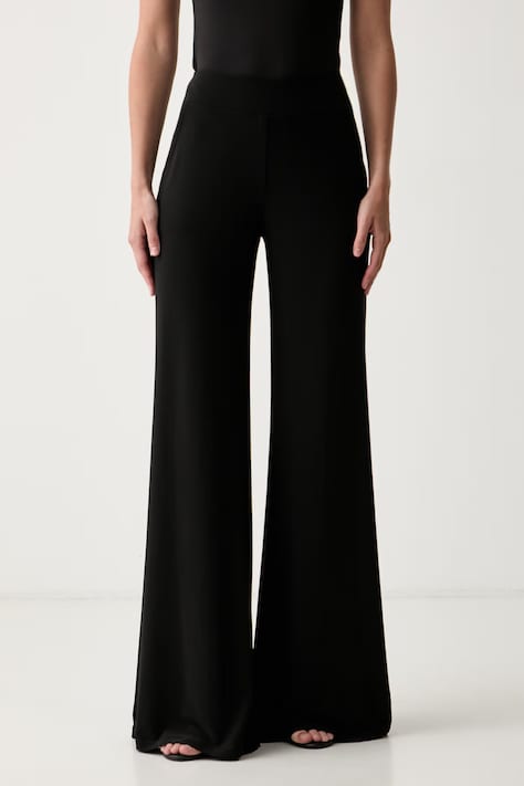 Joseph Ribkoff spodnie wide leg damskie czarne regular waist 161096CO