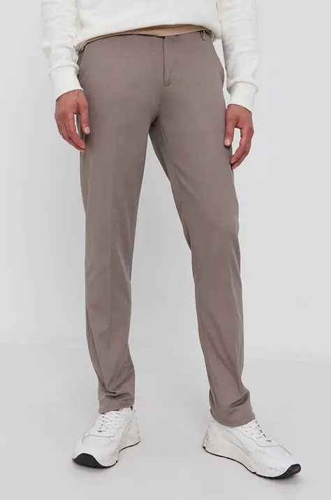 Штани Emporio Armani чоловічі колір сірий облягаюче
