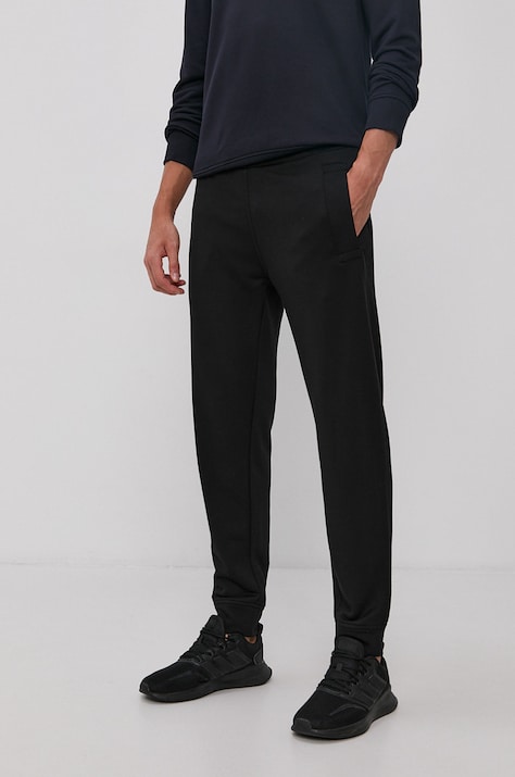 Emporio Armani pantaloni barbati, culoarea negru, drept
