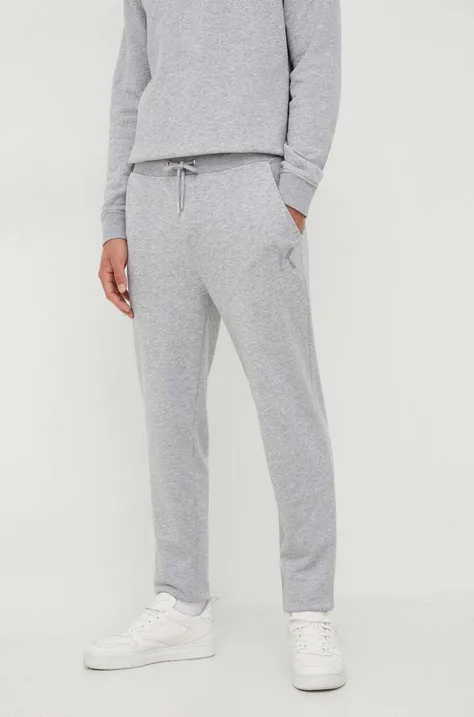 Спортен панталон Karl Lagerfeld в сиво с меланжов десен
