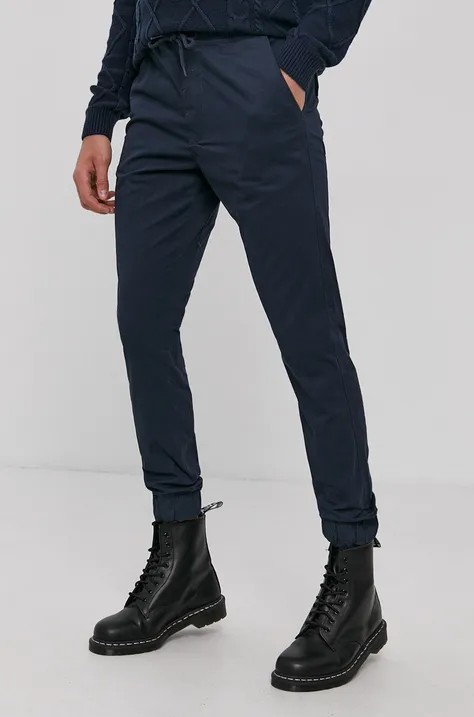 Solid Spodnie męskie kolor granatowy joggery