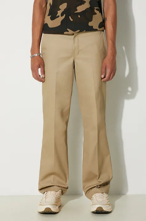 Kalhoty Dickies Work Pant Rec pánské, béžová barva, jednoduché, DK0A4XK9KHK-brown