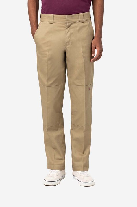 Dickies pantaloni Strght Dble Knee Rec bărbați, culoarea bej, drept DK0A4XZEKHK-beige