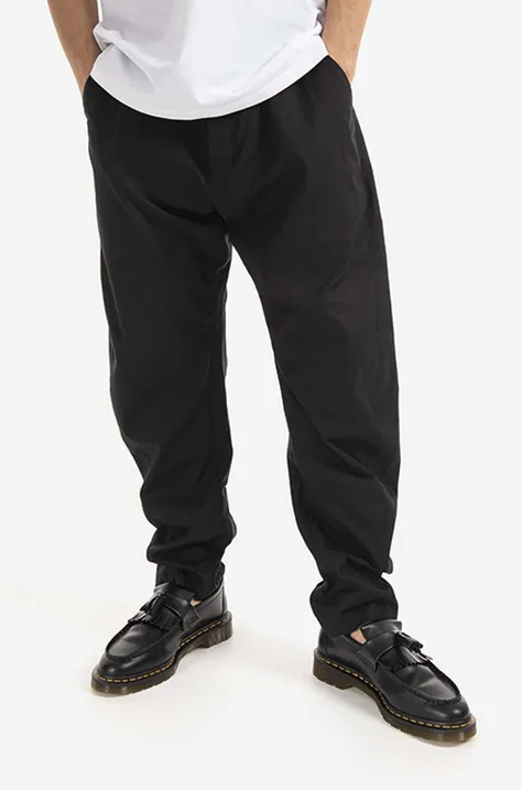 Bavlnené nohavice Tom Wood Purth Pant Rigato 22223.979-BLACK, čierna farba, strih chinos