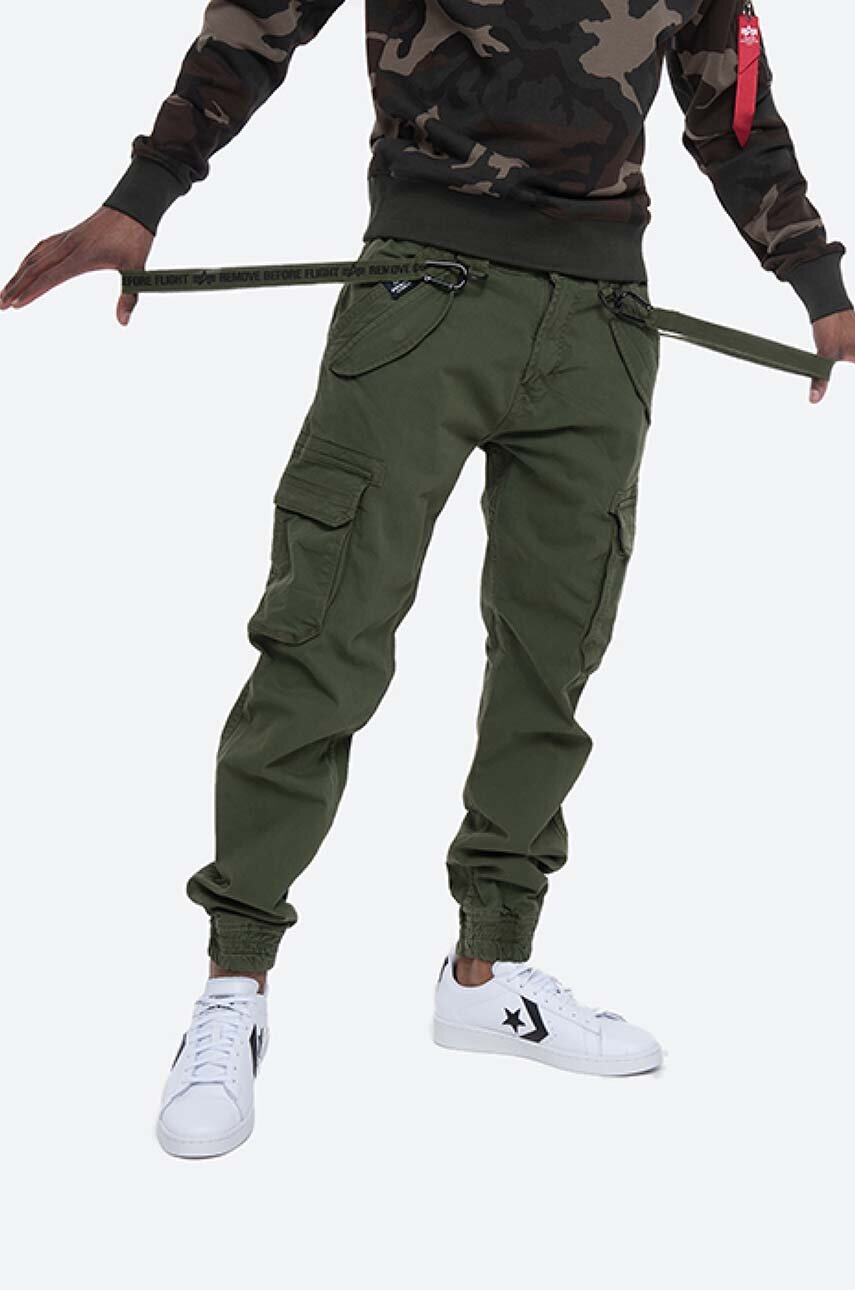 Alpha Industries pantaloni Utility Pant bărbați, culoarea verde, cu fit cargo 128202.142-green