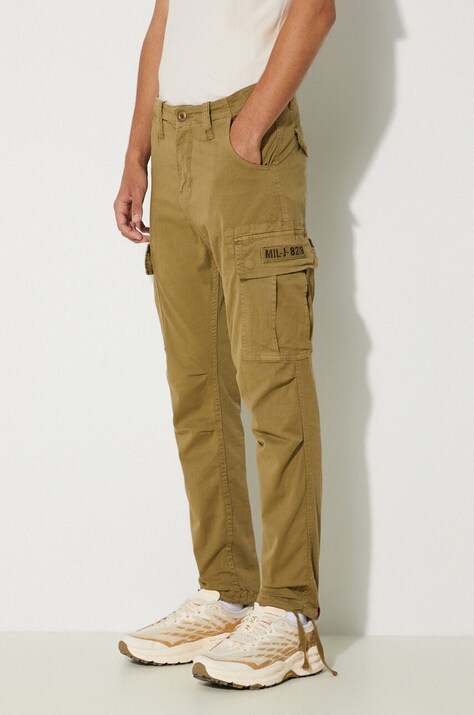 Nohavice Alpha Industries Squad Pants 188202.11-green, pánske, zelená farba, strih cargo