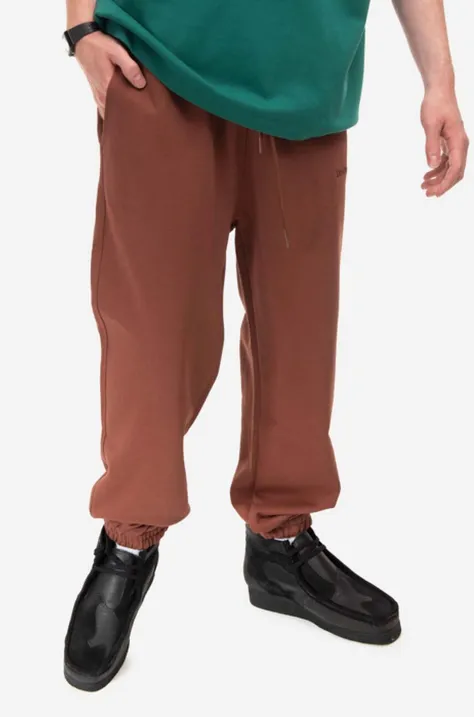 Хлопковые спортивные штаны Drôle de Monsieur цвет коричневый BP100.BROWN-BROWN