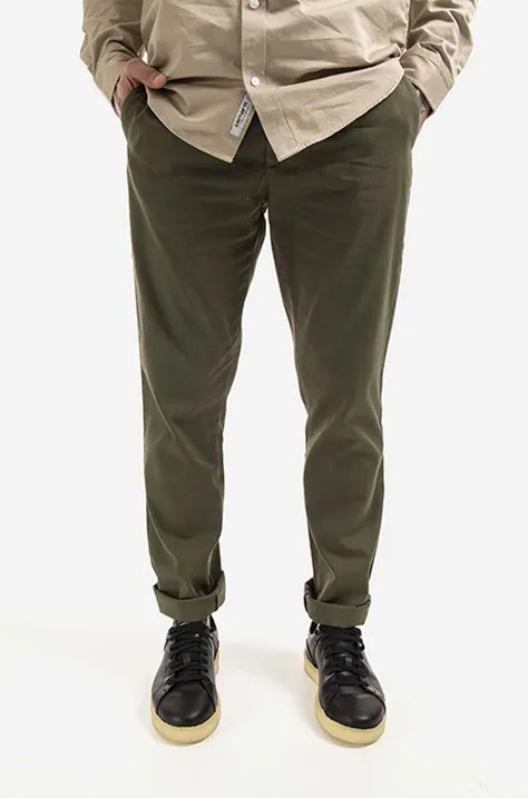 Norse Projects trousers men's green color