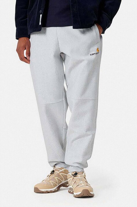 Παντελόνι φόρμας Carhartt WIP American Script χρώμα: γκρι