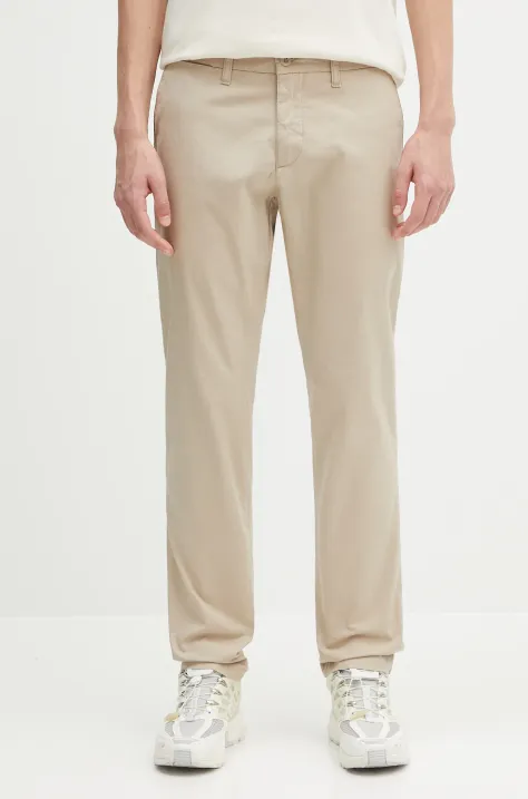 Брюки Carhartt WIP Sid мужские цвет бежевый прямые I027955.WALL-WALL