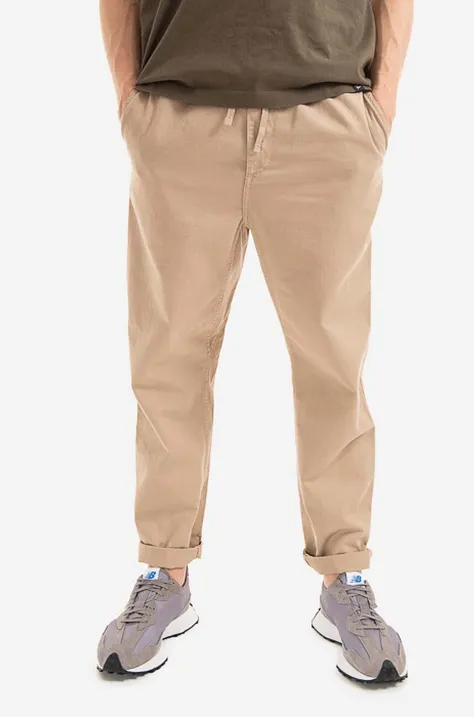 Bavlněné kalhoty Carhartt WIP Flint Pant hnědá barva, jednoduché, I029919.WALL-WALL