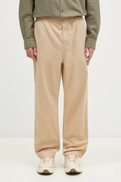 Хлопковые брюки Carhartt WIP Flint Pant цвет коричневый прямые I029919.WALL-WALL