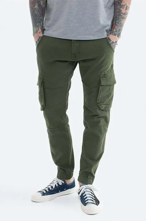 Alpha Industries pantaloni Army Pant bărbați, culoarea verde, cu fit cargo 196210.142-green