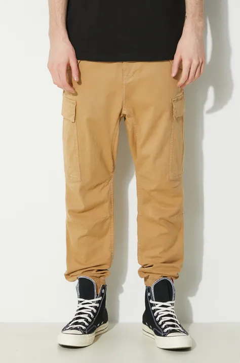 Alpha Industries trousers Airman Pant men's brown color 188201.14