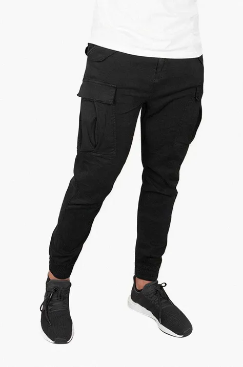 Βαμβακερό παντελόνι Alpha Industries Airman Pant χρώμα: μαύρο F30