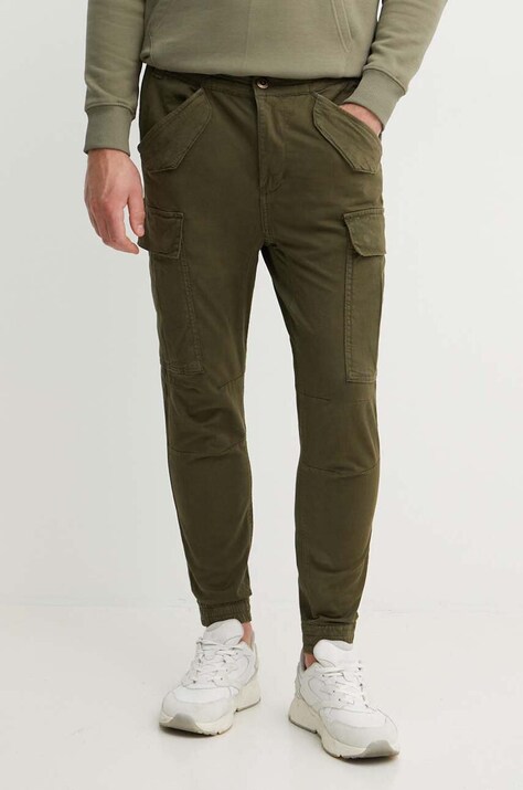 Хлопковые брюки Alpha Industries Airman Pant цвет зелёный 188201.142