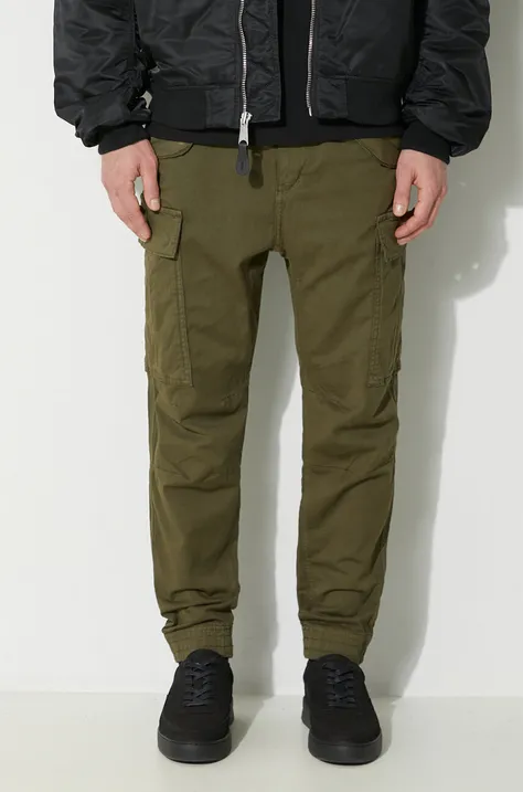 Памучен панталон Alpha Industries Airman Pant в зелено 188201.142