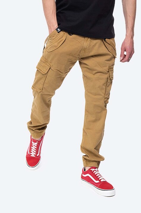 Alpha Industries pantaloni Utility Pant bărbați, culoarea maro, cu fit cargo 128202.13-brown