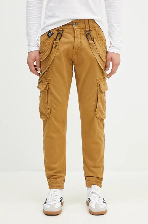 Kalhoty Alpha Industries Utility Pant pánské, hnědá barva, ve střihu cargo, 128202.13