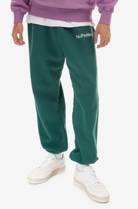 Спортен панталон Aries Mini Problemo Sweatpant в зелено с принт Mini Problemo Sweatpant AR30009 ALPLINE GREEN