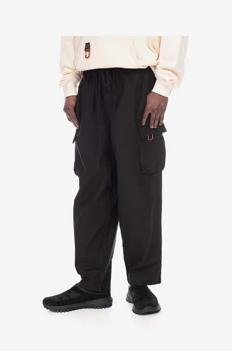 Manastash pantaloni bărbați, culoarea negru, cu fit cargo 7923110011-310