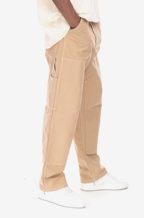 Bavlněné kalhoty Stan Ray Double Knee Pant SS23026KHA béžová barva, jednoduché