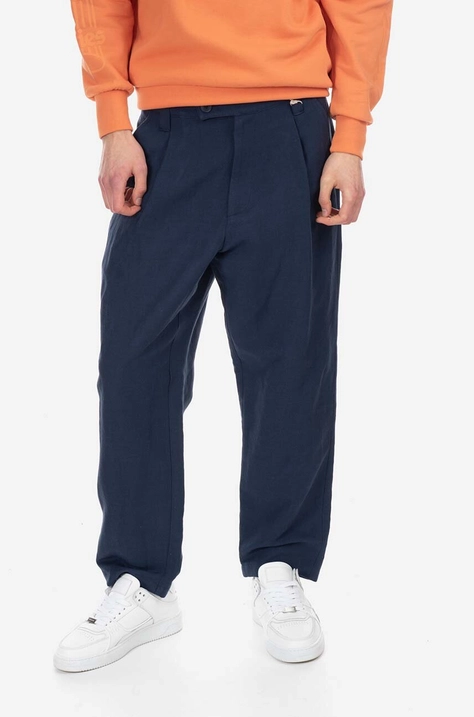 A.P.C. linen trousers navy blue color