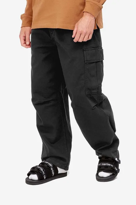 Памучен панталон Carhartt WIP Cole Cargo Pant в черно със стандартна кройка
