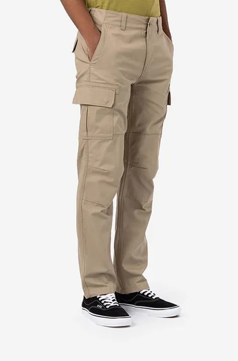 Bavlnené nohavice Dickies DK0A4XDUKHK-BROWN, béžová farba, rovné